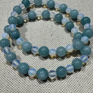 Handmade Stone bracelets jadeite and moonstone